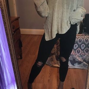 AEO super stretch skinny jeans ripped